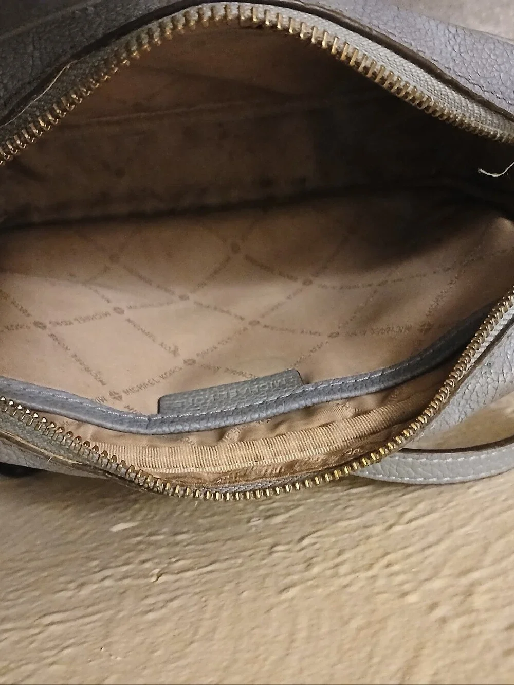 Michael Kors Pebbled Leather Crossbody in Light Blue with Silver-Tone MK Logo